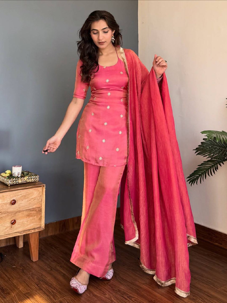 Urban Flamingo Pink Palazzo Set